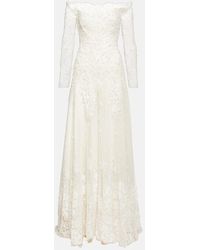 Costarellos - Bridal Beaded Off-shoulder Lace Gown - Lyst