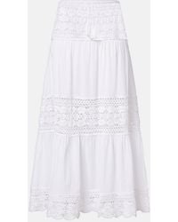 Anna Kosturova - Falda Larga Filigree De Algodon Con Croche - Lyst