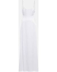 Galvan London - Bridal - Abito lungo Pearled Cove con cut-out - Lyst
