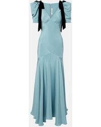 Rodarte - Bow-Detail Silk Satin Maxi Dress - Lyst