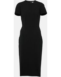 Victoria Beckham - Fitted T-Shirt Crepe Midi Dress - Lyst