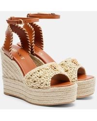 Versace - Medusa Espadrille Wedge Sandals - Lyst