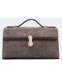 SAVETTE - Symmetry Pochette Small Suede Top-Handle Bag - Lyst