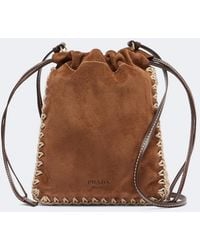 Prada - Suede Phone Pouch - Lyst