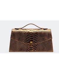 McQueen - Skull Snake-Effect Leather Top-Handle Bag - Lyst