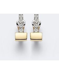 YEPREM - Golden Strada 18Kt Huggie Earrings With Diamonds - Lyst