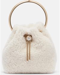 Jimmy Choo - Bon Bon Small Shearling Bucket Bag - Lyst