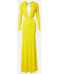 Alex Perry - Ruched Open-Back Crepe Jersey Gown - Lyst