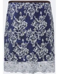 JACQUES WEI - Embellished Leather-Trimmed Lace Miniskirt - Lyst