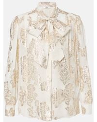 Chloé - Blouse En Soie Melangee A Fleurs - Lyst
