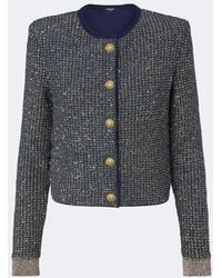 Balmain - Veste En Tweed A Sequins - Lyst