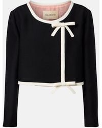 Valentino - Crepe Couture Bow-Detail Cropped Jacket - Lyst