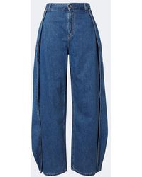 Loewe - Draped Wide-Leg Jeans - Lyst