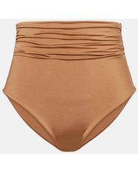 Max Mara - Salli Ruched High-Rise Bikini Bottoms - Lyst