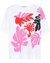 Marni Camiseta de algodón floral - Blanco