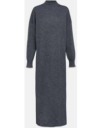Brunello Cucinelli - Ribbed-Knit Cotton And Alpaca Midi Dress - Lyst
