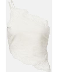 Posse - Darya Embroidered Linen And Cotton Top - Lyst