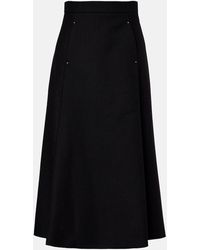 Moncler - Virgin Wool Midi Skirt - Lyst