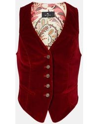 Etro - Cotton Velvet Vest - Lyst