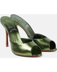 Christian Louboutin - Me Dolly 100 Metallic Leather Mules - Lyst