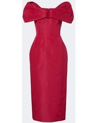 Carolina Herrera - Off-Shoulder Silk Faille Cocktail Dress - Lyst