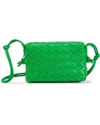 Bottega Veneta Loop Mini Leather Shoulder Bag - Green