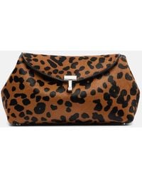 TOTEME - T-Lock Mini Leopard-Print Calf Hair Clutch - Lyst