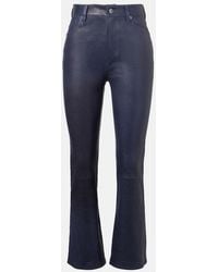 FRAME - Reboot Crop Leather Bootcut Pants - Lyst