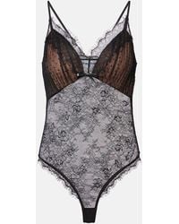 Self-Portrait - Body Aus Mesh Mit Spitze - Lyst