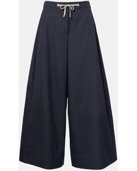 Max Mara - Gufo Cotton Poplin Wide-Leg Pants - Lyst