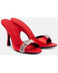 Magda Butrym - Crystal-Embellished Satin Mules - Lyst