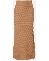 Max Mara - Po Knitted Camel Hair Maxi Skirt - Lyst