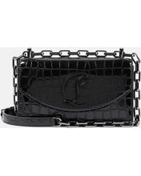 Christian Louboutin - Loubi54 Croc-Effect Leather Shoulder Bag - Lyst
