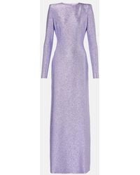 Oscar de la Renta - Lamé-Effect Column Maxi Dress - Lyst