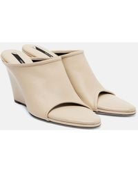 Christen - Strap Stretch 75 Leather Wedge Mules - Lyst