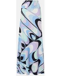 PUCCI - Jersey Satin Maxi Skirt - Lyst