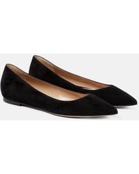 Gianvito Rossi - Gianvito Suede Ballet Flats - Lyst