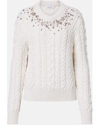 McQueen - Verzierter Pullover Aus Wolle Und Kaschmir - Lyst