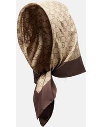 Gucci - Gg Printed Silk Twill Scarf - Lyst