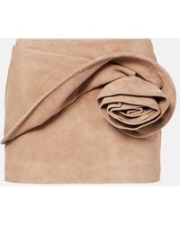 Magda Butrym - Floral-applique Leather Miniskirt - Lyst