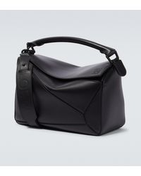 Loewe Messenger Bag Puzzle Medium aus Leder - Schwarz
