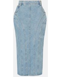 Nina Ricci - Denim Midi Skirt - Lyst