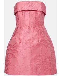 Rebecca Vallance - Petra Strapless Satin Minidress - Lyst