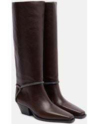 Brunello Cucinelli - Monili Leather Knee-High Boots - Lyst