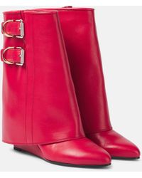 Givenchy - Shark Lock Buckles Leather Ankle Boots - Lyst