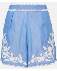 Juliet Dunn - Shorts Aus Baumwoll-Chambray - Lyst