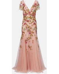 Costarellos - Polina Embroidered Tulle Gown - Lyst