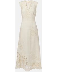Ulla Johnson - Olivette Lace-Trimmed Linen Maxi Dress - Lyst