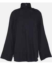 TOTEME - High-Neck Satin Blouse - Lyst