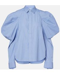 Sacai - Striped Cotton Poplin Shirt - Lyst
